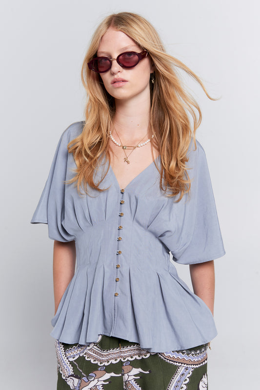 Florence Top Steel Blue