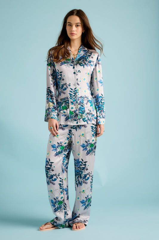 Love Letter Silk Wrap PJ Skyway Blue