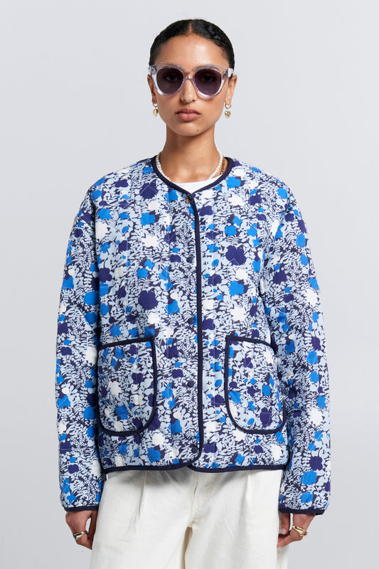 Quilted Drift Jacket Blue Multi
