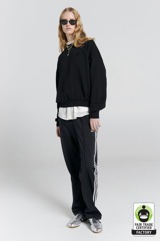 Runaway Girl Organic Cotton Crewneck Sweatshirt Black