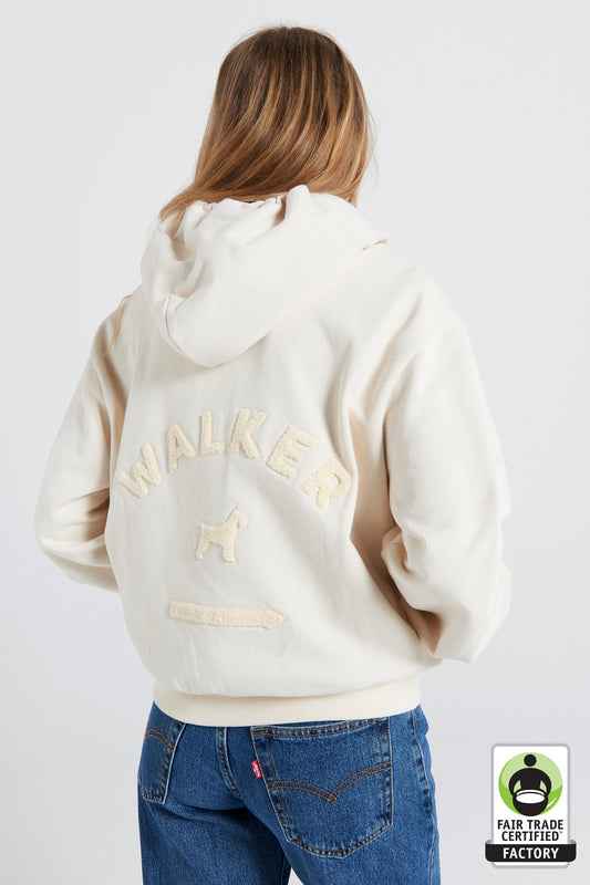 Walker Cropped Oversized Hoodie Ecru