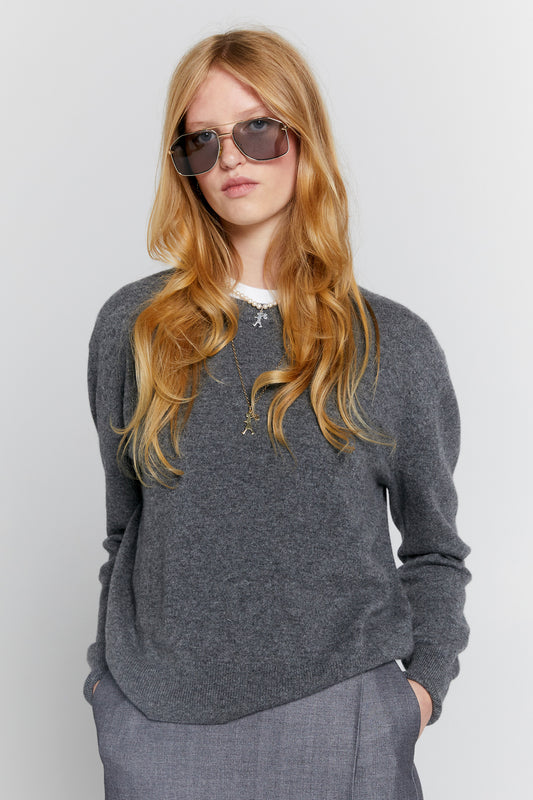 Classic Cashmere Sweater Charcoal Marle