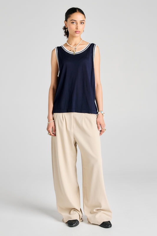Relax Knit Tank Navy