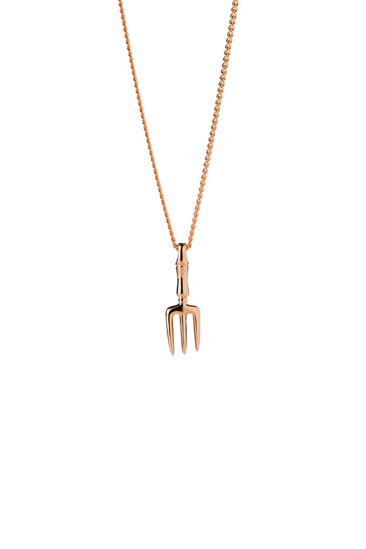 Garden Fork Necklace Rose Gold