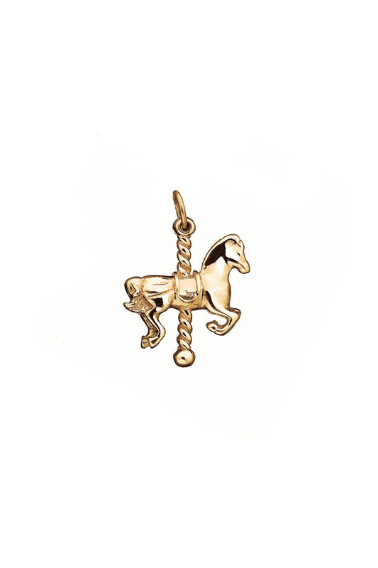 Carousel Horse Charm Gold