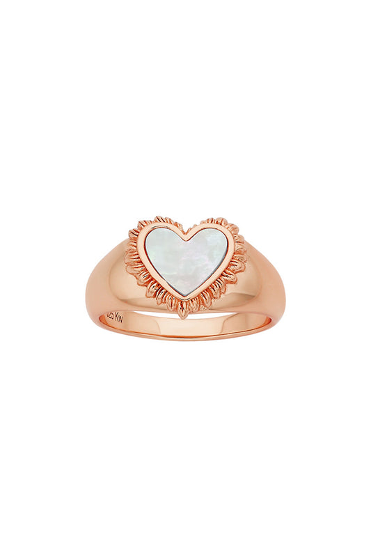 Flaming Mother-of-Pearl Ring Rose Gold