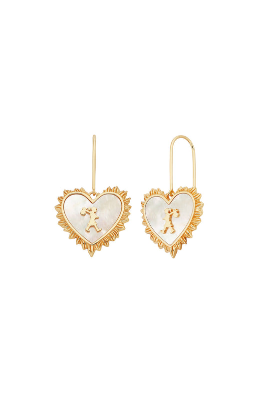 Runaway Flaming Mother-of-Pearl Earrings Gold-Plated