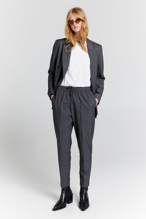 Nico Trousers Fine Pinstripe Charcoal