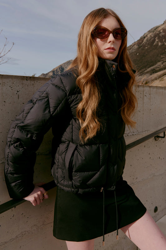 Quest Monogram Down Puffer Black