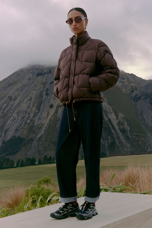 Quest Monogram Down Puffer Mahogany