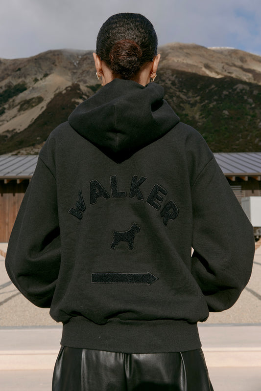Walker Cropped Oversized Hoodie Black